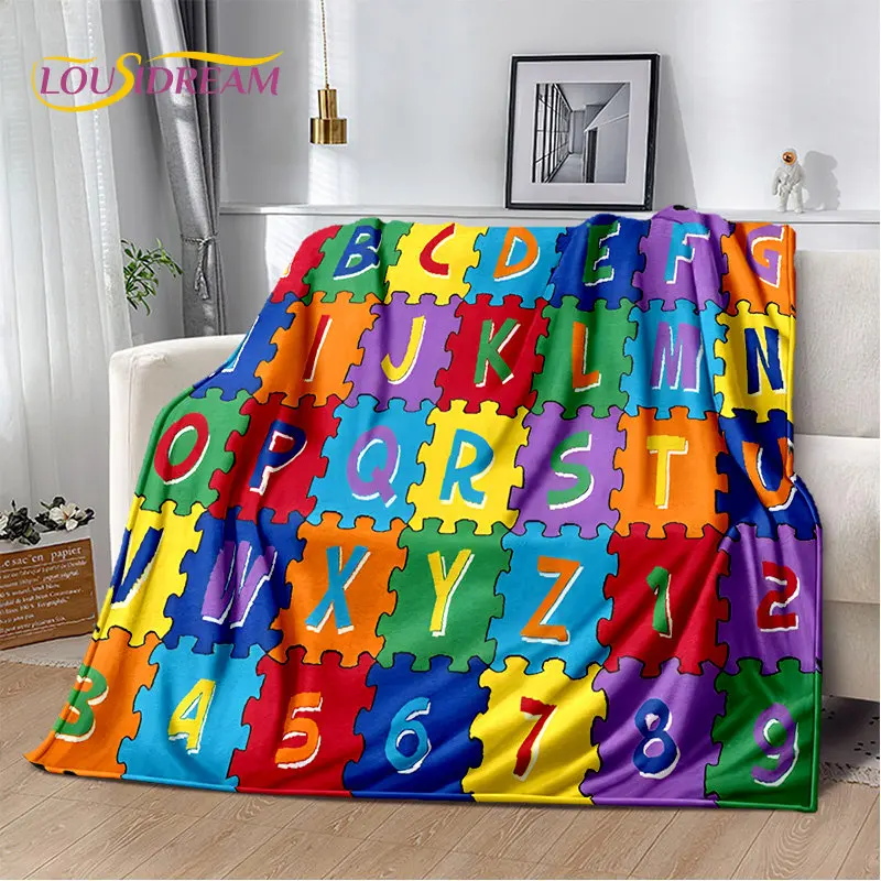 Abc Kids Early Education - Couverture en peluche douce ABC Cartoon